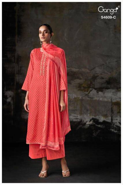 Ganga neliya 4609 Wholesale dress materials in Ahmedabad